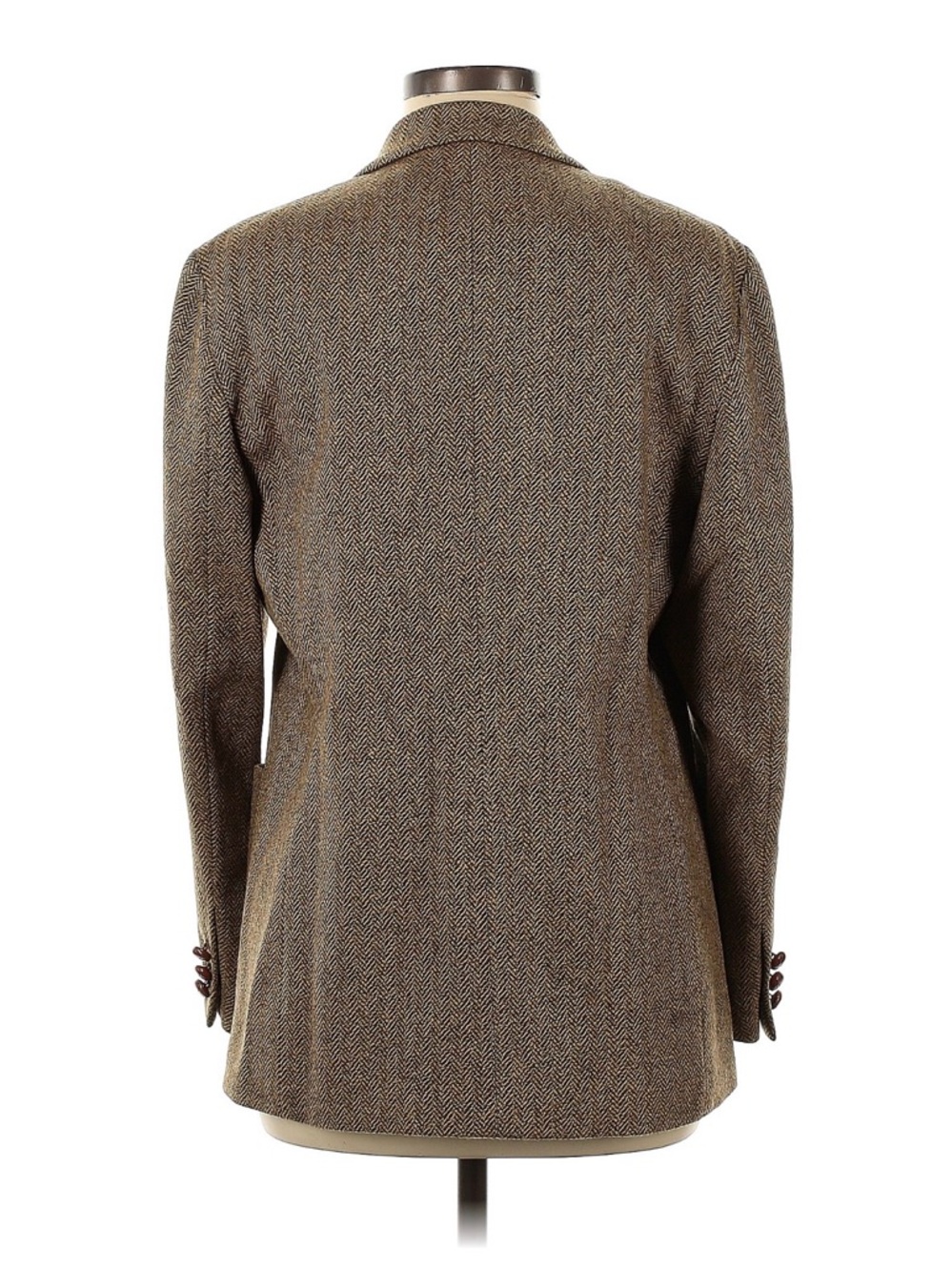 L.L. Bean Brown Herringbone Wool Blend Blazer - Picture 2 of 3